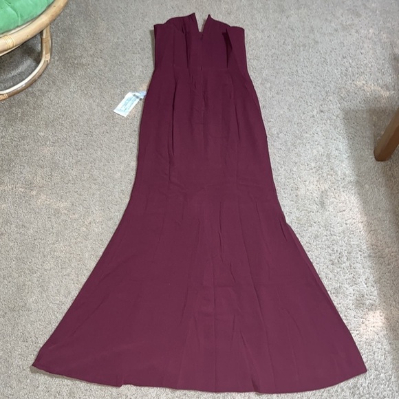 Dress The Population Fernanda Strapless Evening Gown Burgundy Large - Picture 6 of 10